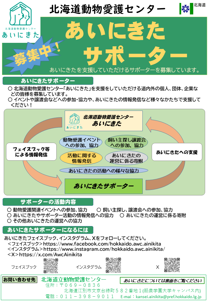 サポーター募集チラシ（表）