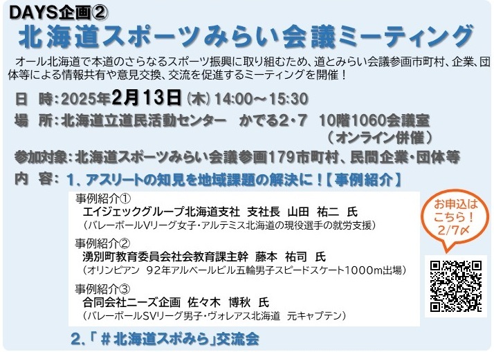 北海道スポーツみらい会議ミーティング