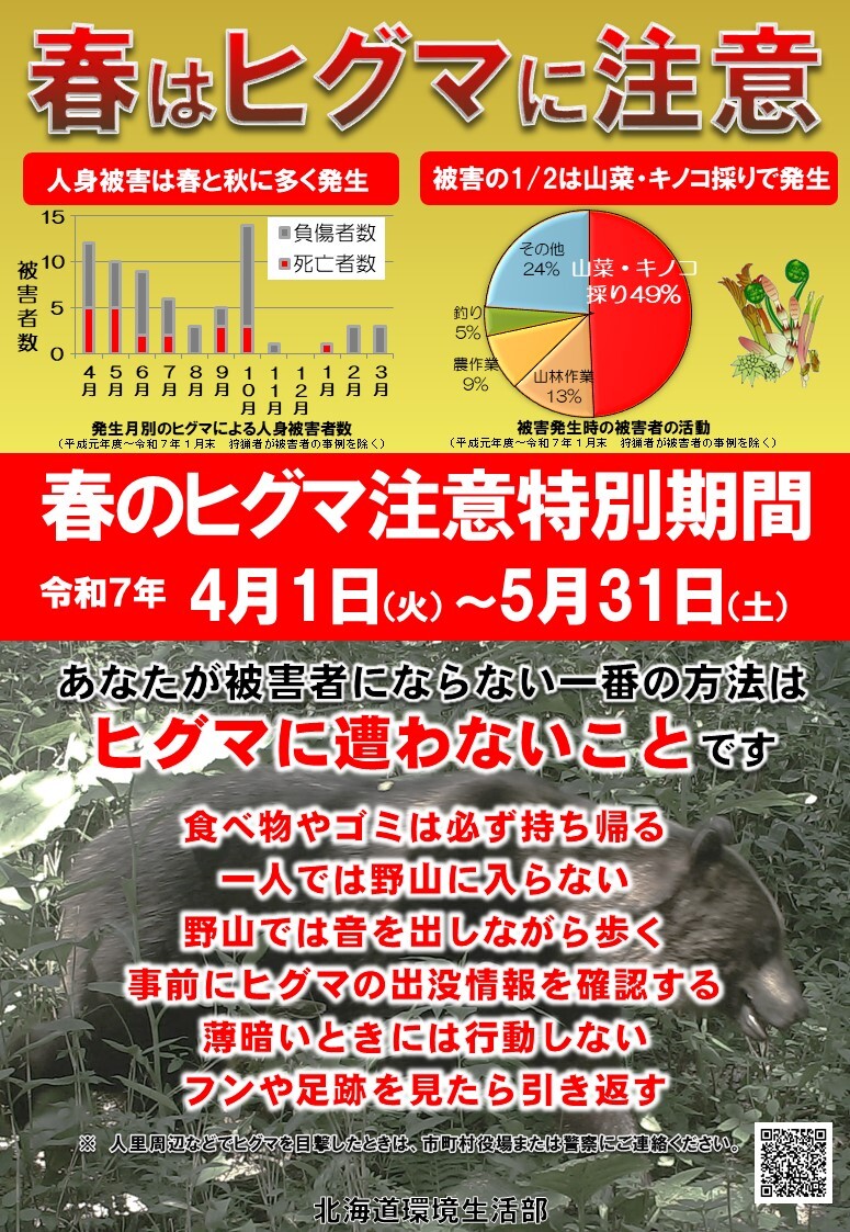 令和7年春のヒグマ注意特別期間