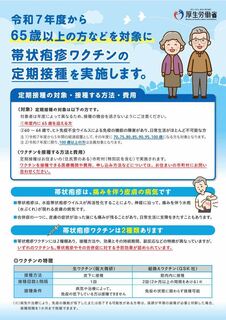 帯状疱疹ワクチンリーフレット画像