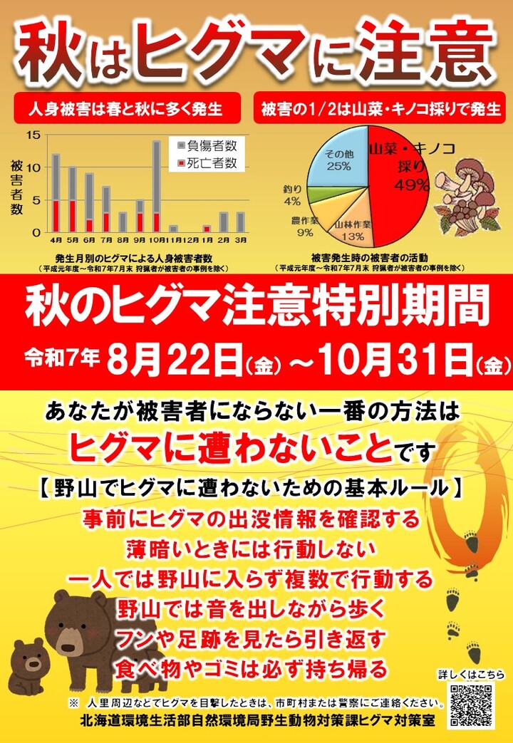 令和7年秋のヒグマ注意特別期間