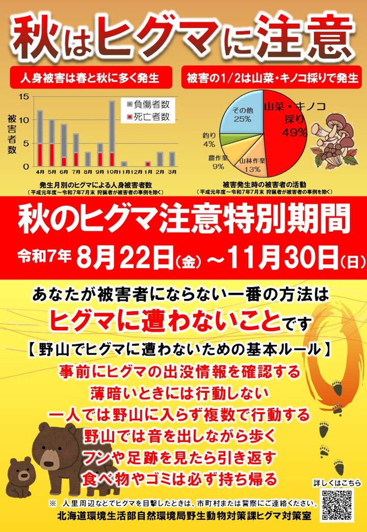 令和7年秋のヒグマ注意特別期間