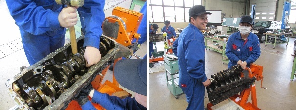 ピストン、クランクシャフト取外し