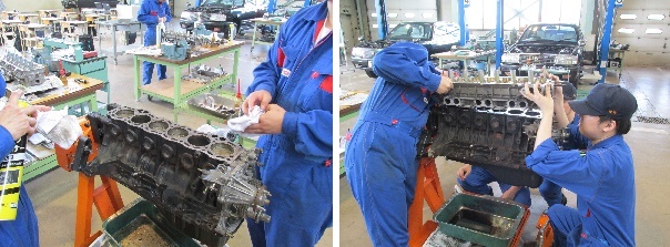 シリンダブロック、シリンダヘッド取付け