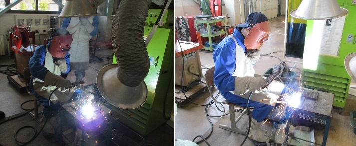 アーク溶接実技 T継手水平隅肉溶接