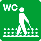 トイレに誘導する点字ブロックあり トイレに誘導する点字ブロックあり