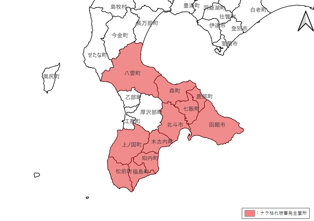 ナラ枯れ被害の発生状況
