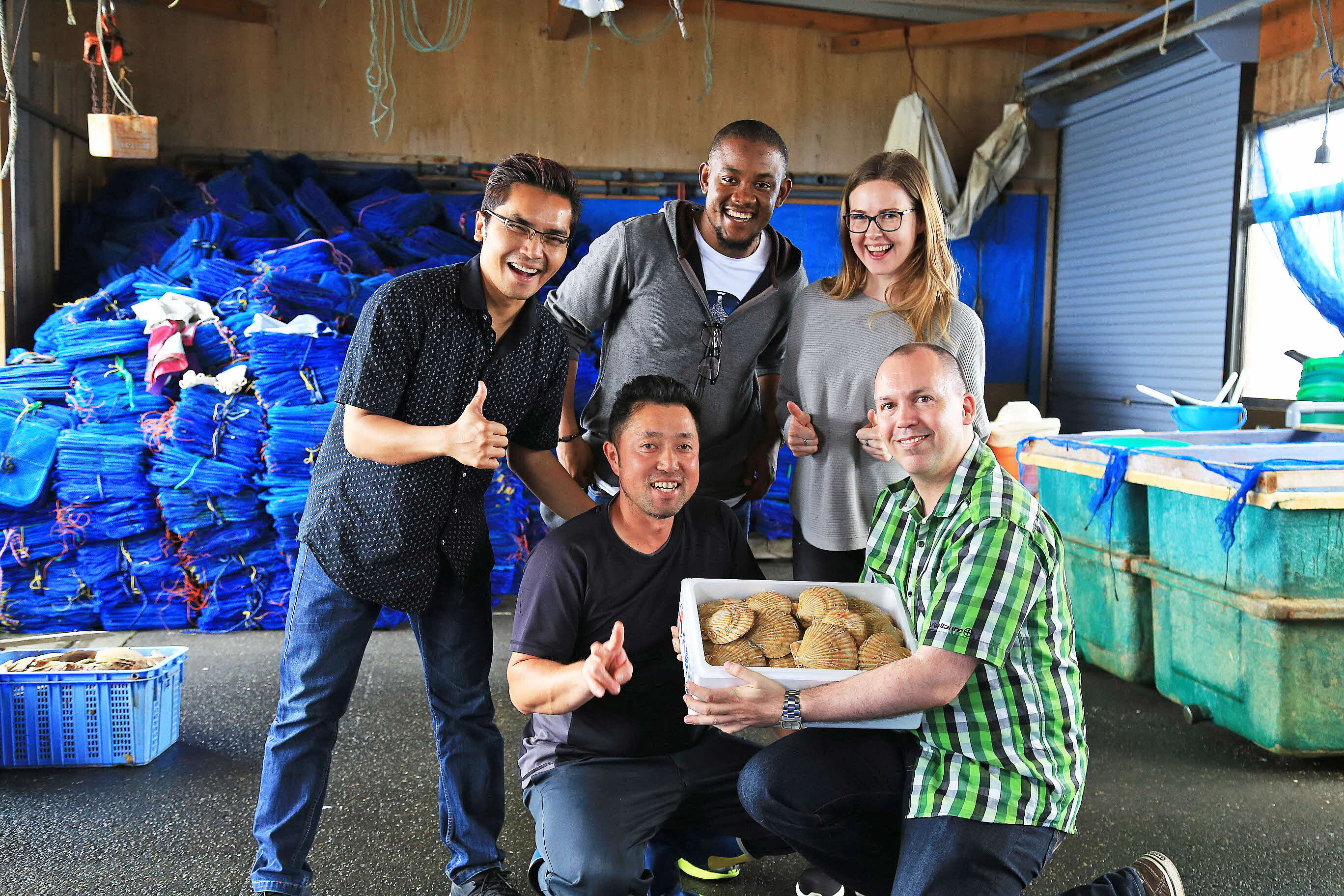 ホタテ養殖見学