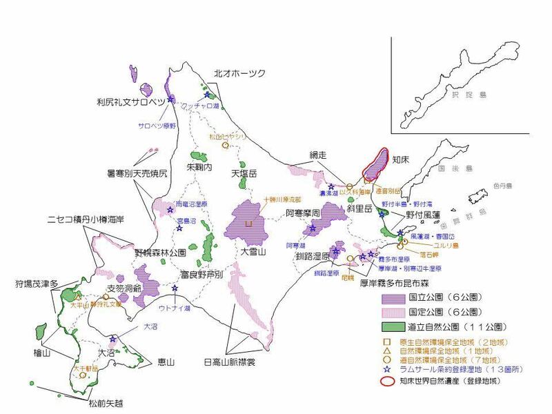 北海道の指定公園の状況 (JPG 65.6KB)