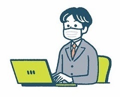 イラスト パソコンに向かう人