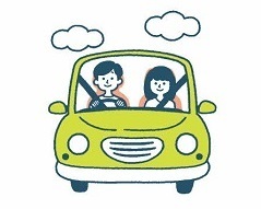 イラスト 自動車に乗っている人たち