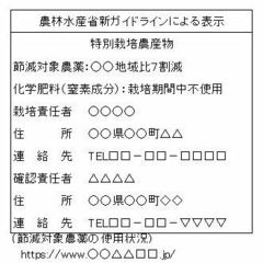 特別栽培農産物の表示例3