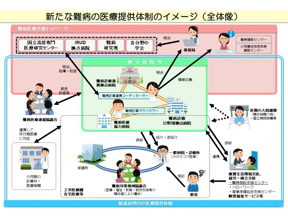 新たな難病の医療提供体制のイメージ（全体像）