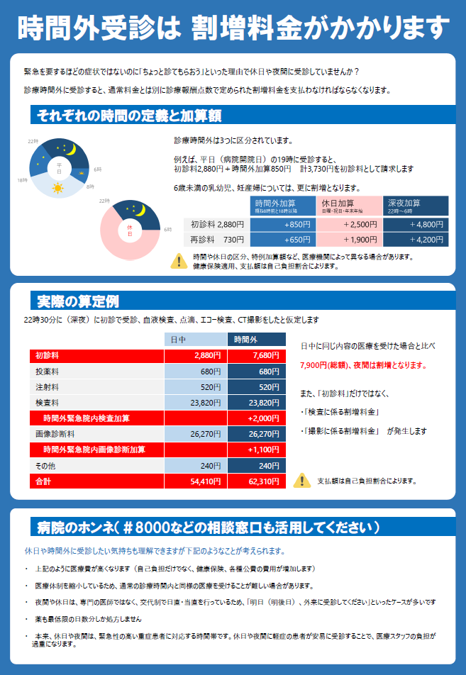 ★ 時間外受診は割増料金がかかります (PNG 202KB)